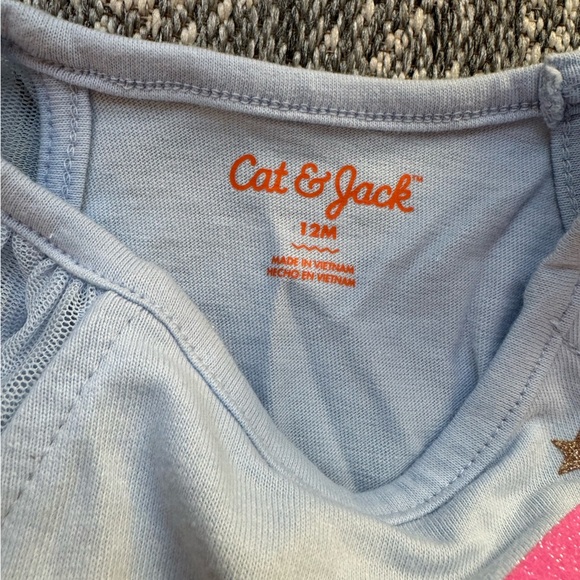 NWT CAT & JACK Rainbow Powder Blue Tulle Dress w/ Bloomers - 12 Months - Picture 3 of 9